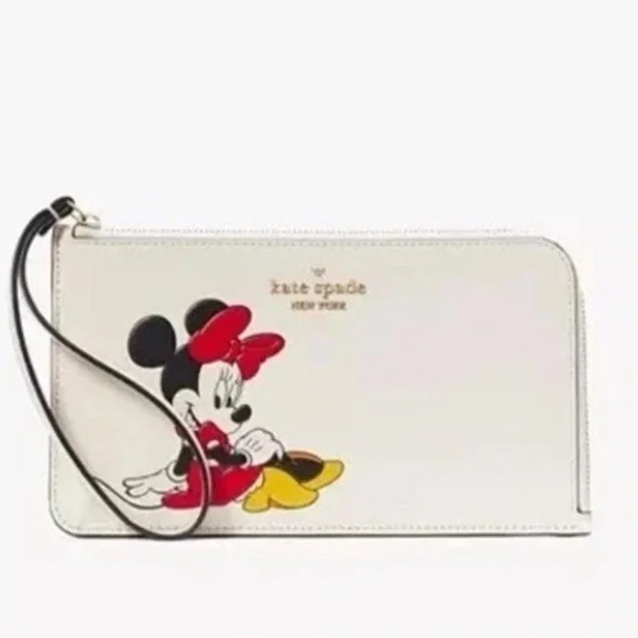 NWT in packaging Kate Spade New York X Disney Minnie Medium L-zip Wristlet - Picture 1 of 6